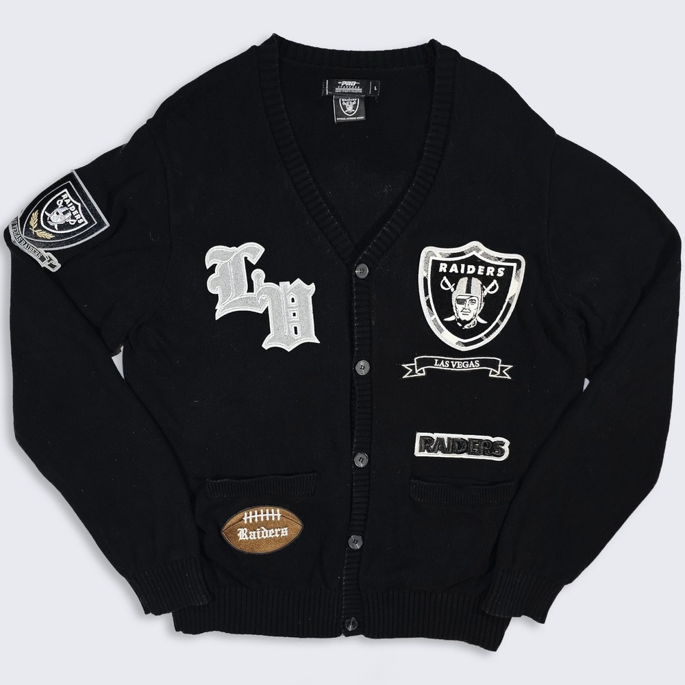 Las Vegas Raiders Pro Standard Prep Button-Up Cardigan Sweater